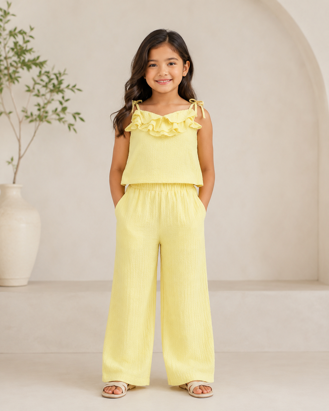 Conjunto flor amarilla